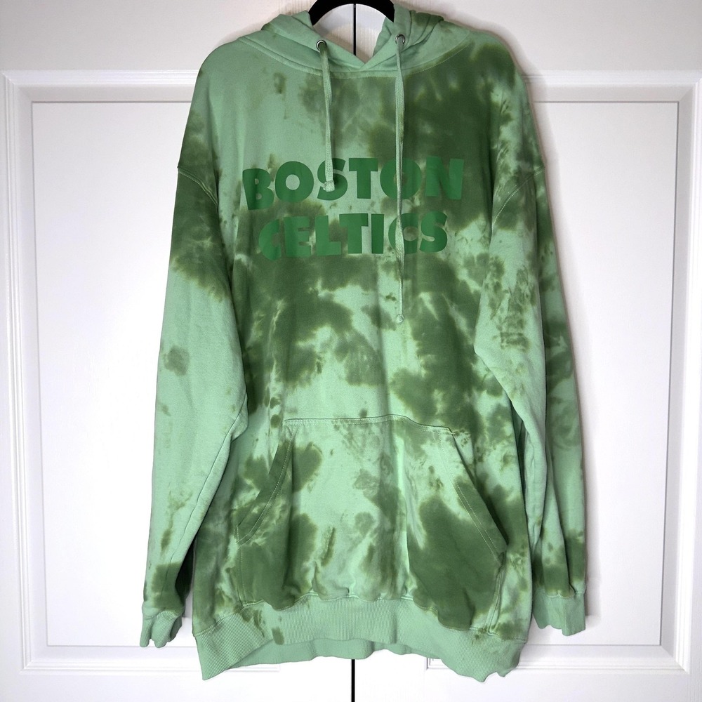 Boston Celtics Sweatshirt Mens 2XL Green NBA Basketball Fanatics Tie Dye Hoodie